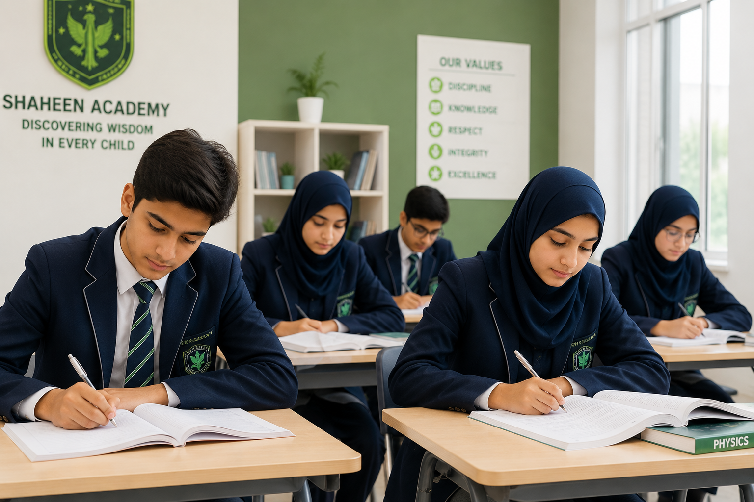 Higher secondary students at Shaheen Academy